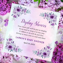 Lilac Floral Affichage Douche Pas Demande D'Envelo