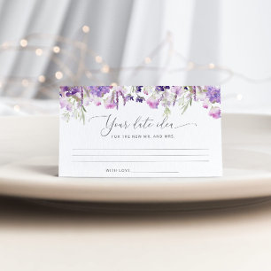 Carte D'accompagnement Lilac floral Date idées nuit. Date jar