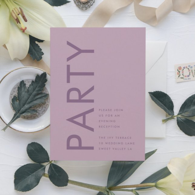 Carte D'accompagnement Lilac Moderne Mauve Purple Noms Mariage Réception (Créateur téléchargé)