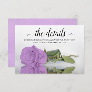 Carte D'accompagnement Lilac Purple Rose Elegant Wedding Détails Website