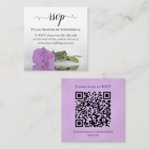 Carte D'accompagnement Lilac Purple Rose Mariage élégant RSVP QR Code