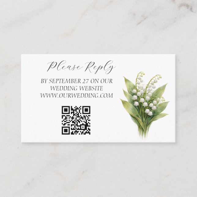 Carte D'accompagnement Lily of the Valley White Floral Wedding  (Devant)
