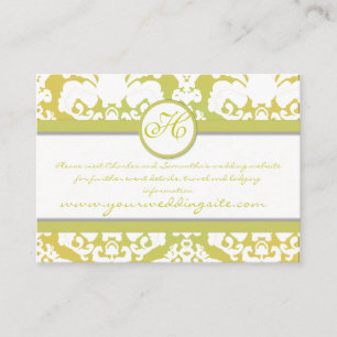 Carte D'accompagnement Lime et jaune Damas Floral Lime Trier