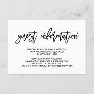 Carte D'accompagnement L'information en lettres d'invité de mariage de