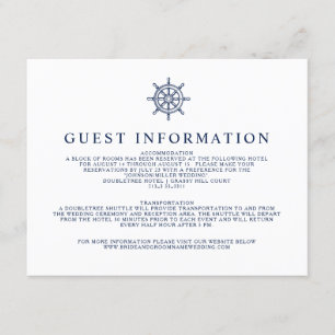 Carte D'accompagnement L'information nautique vintage d'invité de roue de