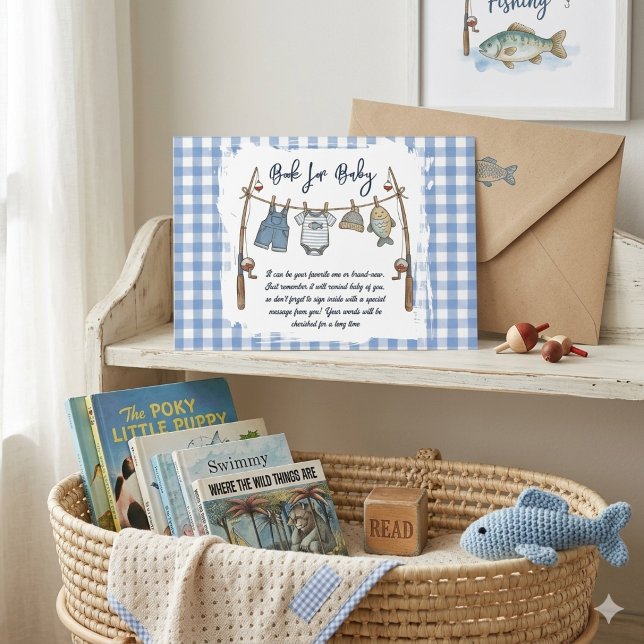 Carte D'accompagnement Linge de pêcheur à carreaux pour bébé (Créateur téléchargé)