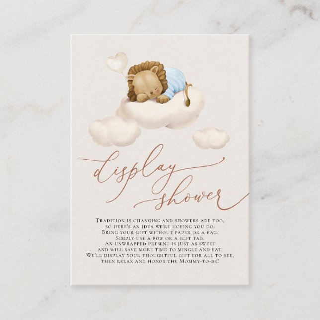 Carte D'accompagnement Lion sur Cloud Display Showcase Card (Devant)