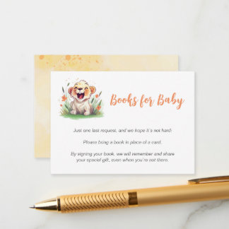 Carte D'accompagnement Lion Theme Baby shower Livres pour bébé