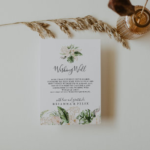 Carte D'accompagnement Liquide Tropical Or Floral Mariage Wishing well