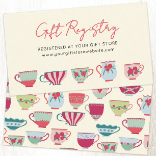 Carte D'accompagnement Liste de cadeaux de baby shower à motif de tasse à