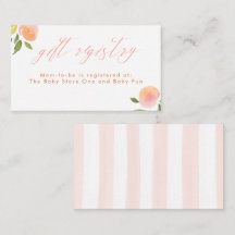 Liste de cadeaux de bébé Peaches Cute Baby Shower