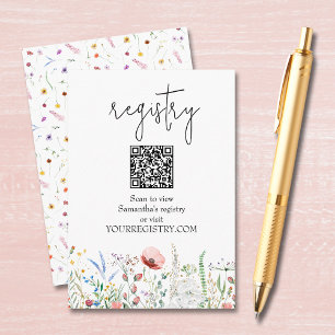 Carte D'accompagnement Liste de mariage Baby Shower de fleurs sauvages