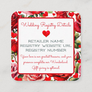 Carte D'accompagnement Liste de mariage Baby Shower de la Reine de Cœur
