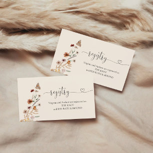 Carte D'accompagnement Liste de mariage Boho Tiny Wildflower pour la fête