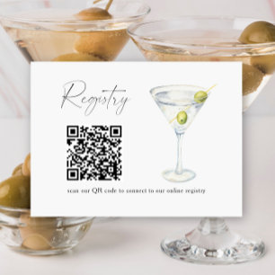 Carte D'accompagnement liste de mariage code QR Martini enterrement de vi