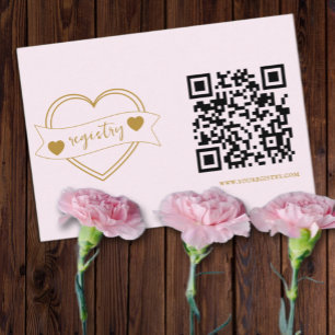 Carte D'accompagnement Liste de mariage coeurs en or pour toujours