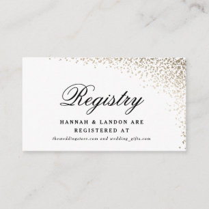 Carte D'accompagnement Liste de mariage Confetti Or
