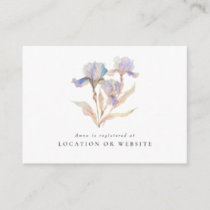 Carte D'accompagnement Liste de mariage Élégant Iris