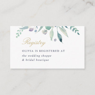 Carte D'accompagnement Liste de mariage Luxe Floral pour une Baby Shower