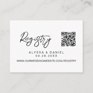 Carte D'accompagnement Liste de mariage moderne avec QR code Simple perso