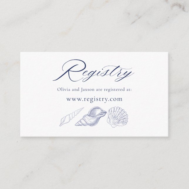 Carte D'accompagnement Liste de mariage nautique (Devant)