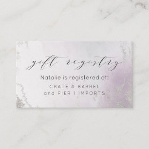 Carte D'accompagnement Liste de mariage Ombre Violet Clair Argent