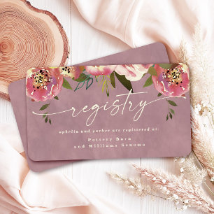 Carte D'accompagnement Liste de mariage Ophelia Cottagecore Dusty Pink