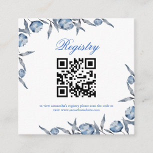 Carte D'accompagnement Liste de mariage ou de naissance Elegant Blue