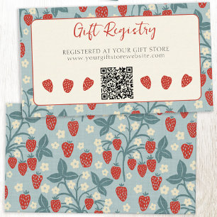 Carte D'accompagnement Liste de mariage QR Cadeau Vintage Strawberry Brid