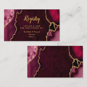 Carte D'accompagnement Liste de mariage Red and Gold Agate