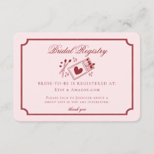 Carte D'accompagnement Liste de mariage rose Parfaite union faite au ciel