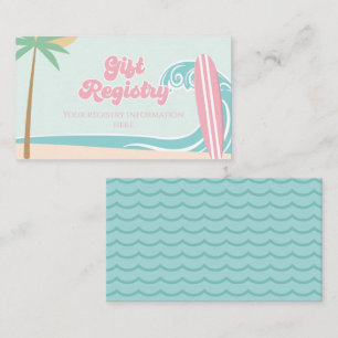 Carte D'accompagnement Liste de naissance Baby on Board Surfing Baby Show