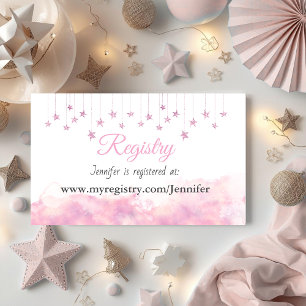 Carte D'accompagnement Liste de naissance Fille Rose pour une soirée "Twi