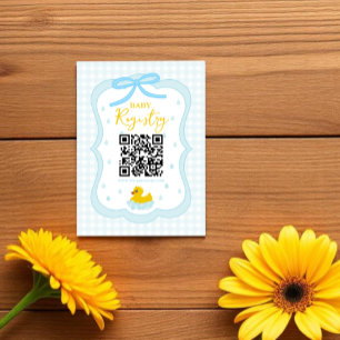 Carte D'accompagnement Liste de naissance Gingham Garçon Bébé Fille pour