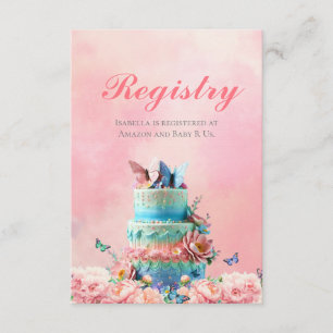 Carte D'accompagnement Liste de naissance Jumeaux Papillons Magnifiques B