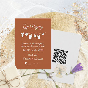 Carte D'accompagnement Liste de Naissance Minimaliste Bohème Rustique pou