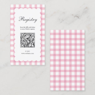 Carte D'accompagnement Liste de naissance pour Baby Shower fille à carrea