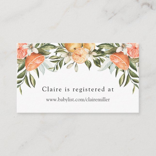 Carte D'accompagnement Liste de naissance pour bébé pour la Baby Shower d (Devant)