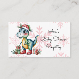 Carte D'accompagnement Liste de naissance pour un garçon à Noël Dino Baby