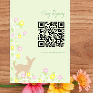 Carte D'accompagnement Liste de naissance pour une baby shower Fawn Flora