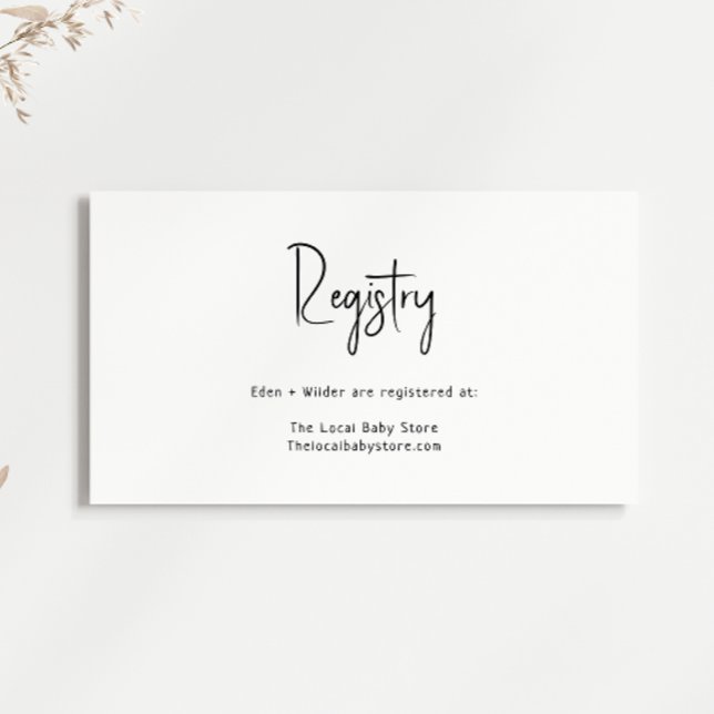 Carte D'accompagnement Liste de naissance simple et moderne dans des tons (Créateur téléchargé)