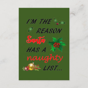 Carte D'accompagnement Liste des filles de père Noël