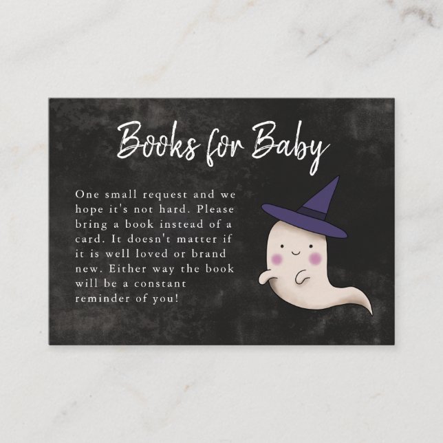 Carte D'accompagnement Little Boo Halloween Baby shower fille demande de  (Devant)