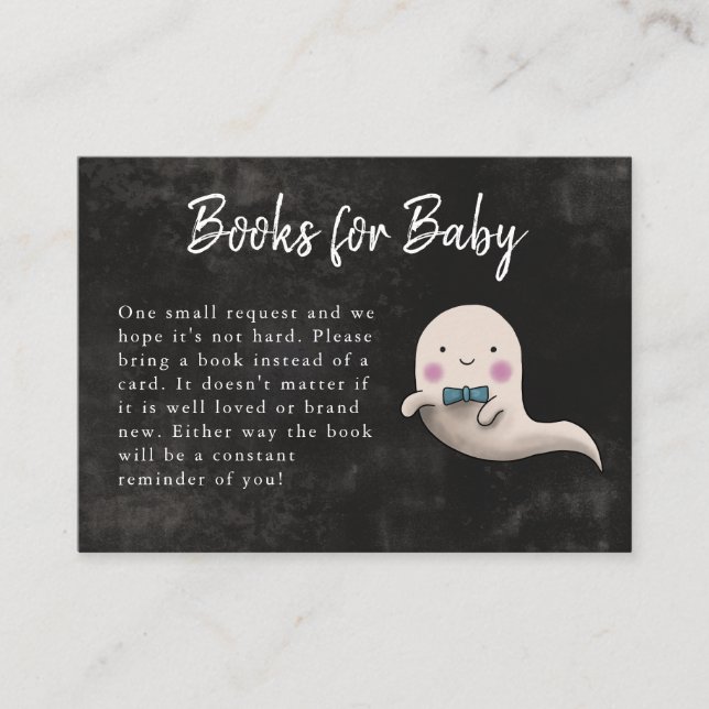 Carte D'accompagnement Little Boo Halloween Boy Baby shower Demande de ré (Devant)