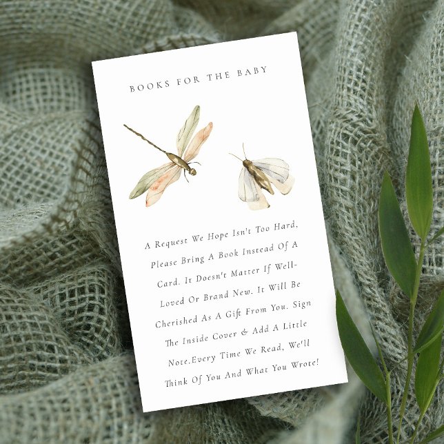 Carte D'accompagnement Little Bug Blue Dragonfly Books for Baby shower (Créateur téléchargé)