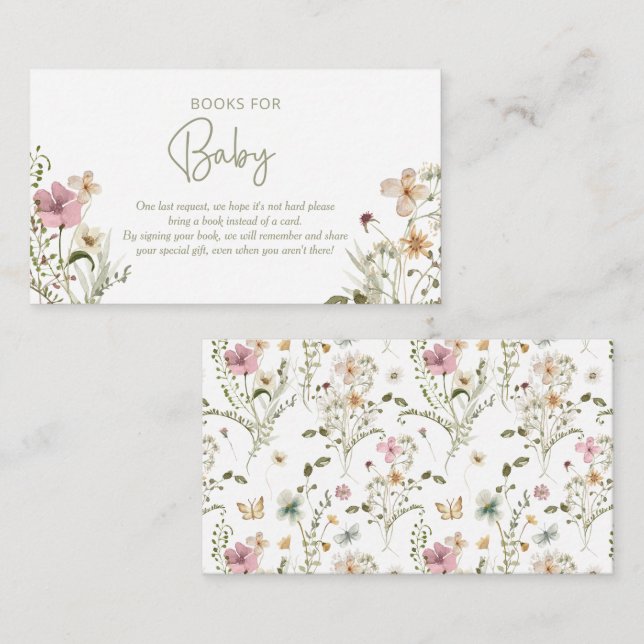 Carte D'accompagnement Little Buttefly Demande de réservation Baby shower (Devant / Derrière)