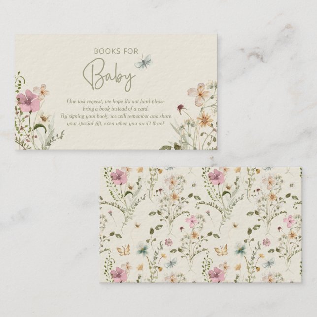 Carte D'accompagnement Little Buttefly Demande de réservation Baby shower (Devant / Derrière)