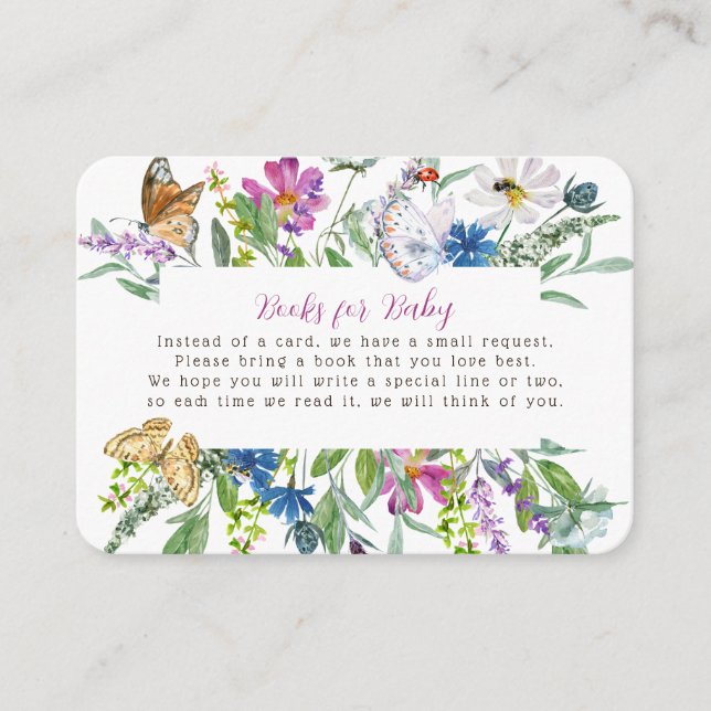Carte D'accompagnement Little Butterfly Fleur sauvage Spring Books for Ba (Devant)