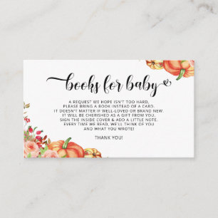 Carte D'accompagnement Little Citrouille Floral Livres pour Baby Insert C
