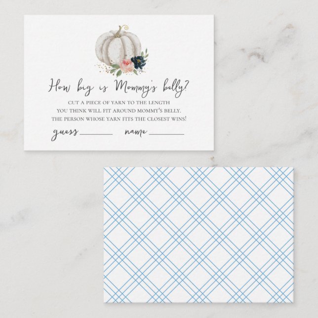 Carte D'accompagnement Little Citrouille Quelle est la taille de maman's  (Devant / Derrière)